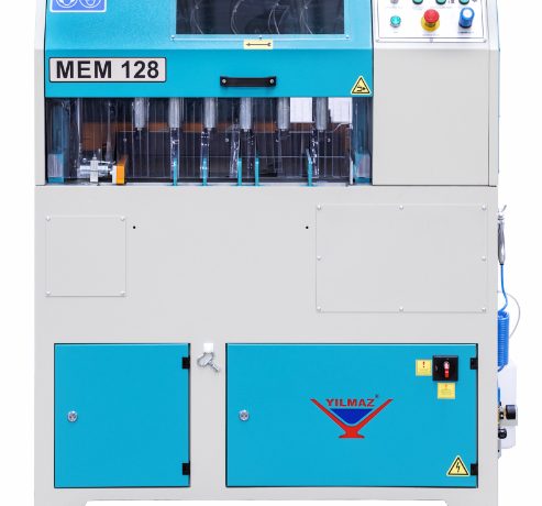 MEM 128 - Machine which works with motor–belt mechanism, ideal for the serial end milling operations on PVC and aluminum profiles precisely